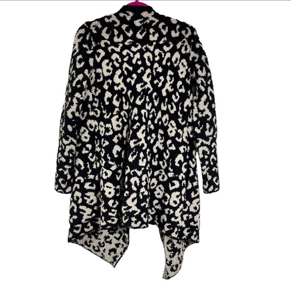 UGG Phoebe Leopard Knit Wrap Cardigan, Black + White, Size S - Picture 4 of 17